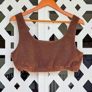 👕 Cropped Brown Teddy Tank